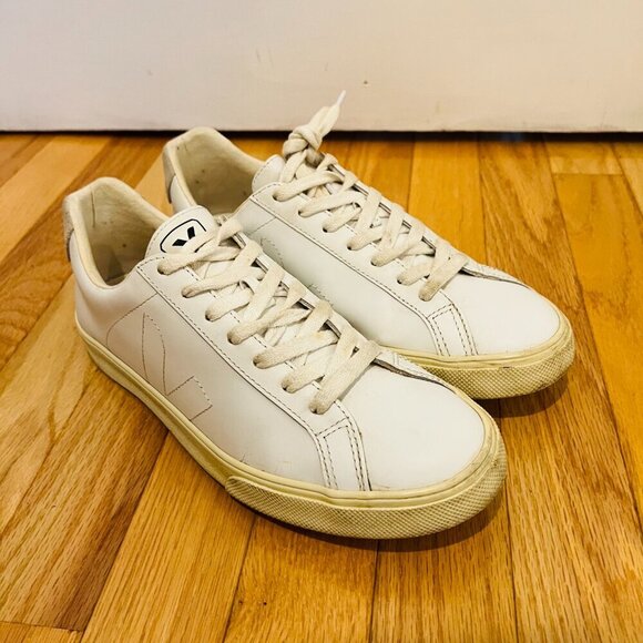 VEJA Low Esplar Leather Lace-Up Sneakers | White Great Condition Size 9 - Picture 7 of 16